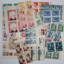 Lot Timbres Turquie paire et blocs x4 1957 neufs