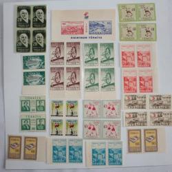 Lot Timbres Turquie paire et blocs x4 1956 neufs