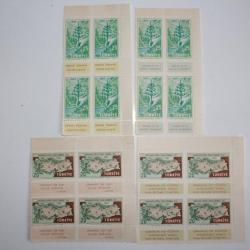 Timbres Turquie bloc x4 centenaire enseignement forestier 1957 neufs