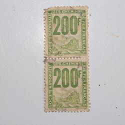 Timbres France société nationale des chemin de fer paire 200F