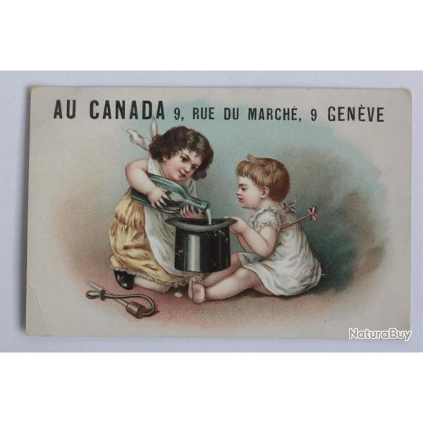 Chromo publicitaire Chapeaux Au Canada Genve Suisse