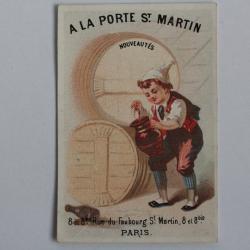 Chromo publicitaire Vin A la porte St Martin Paris