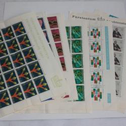 Timbres 14 planches Liechtenstein 1966-67 FDC
