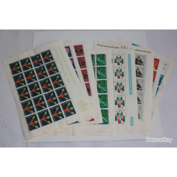 Timbres 14 planches Liechtenstein 1966-67 FDC