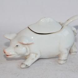Moutardier figuratif Cochon porcelaine