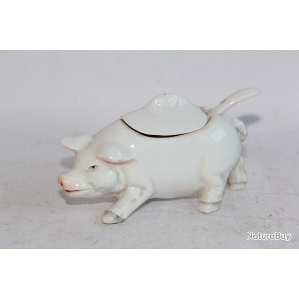 Moutardier figuratif Cochon porcelaine