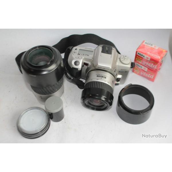 Appareil photo minolta 404si Dynax avec sacoche et 2 objectifs