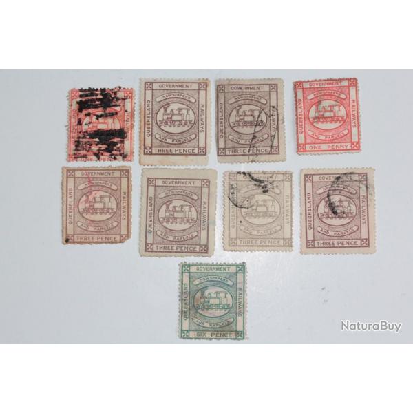 Timbres Colonie anglaise Queensland Gouvernment Railways 1894