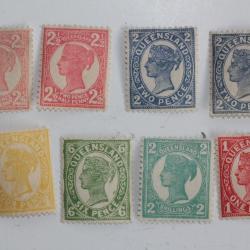 Timbres Colonie anglaise Queensland Victoria série 1897-1900