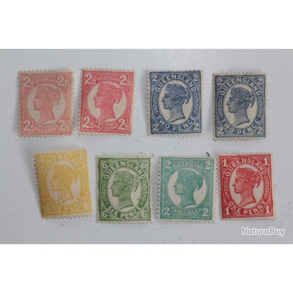 Timbres Colonie anglaise Queensland Victoria srie 1897-1900