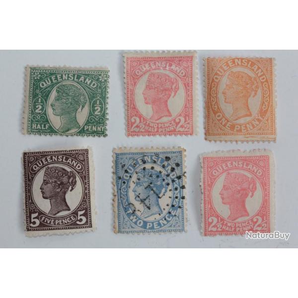 Timbres Colonie anglaise Queensland Victoria srie 1895-96