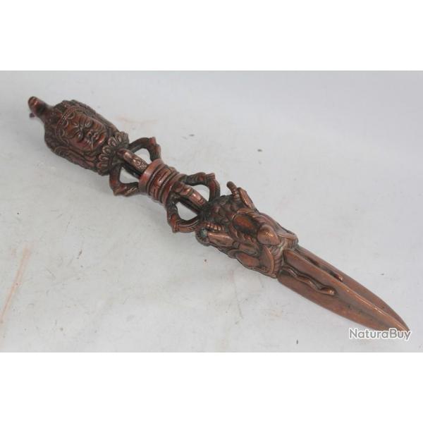 Ancien Phurba Kilaya Vajrakila cuivre Rituel bouddhiste Npal