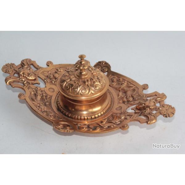 Encrier bronze XIXe sicle Napolon III