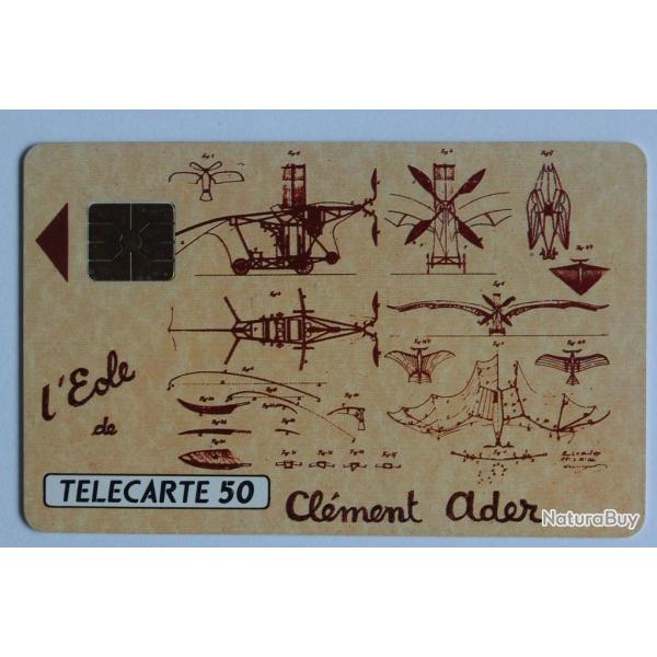 Tlcarte  puce France Prive ole 2 Clment Ader 1990