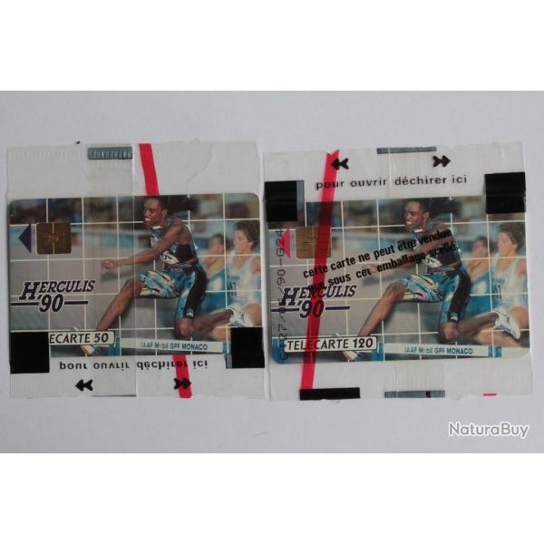 Tlcartes  puce Monaco Herculis 90 Athltisme 50U et 120U NSB