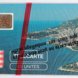Télécarte à puce Monaco MF1 Rocher de Monaco flèche blanche NSB 1989