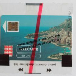 Télécarte à puce Monaco MF1 Rocher de Monaco flèche blanche NSB 1989