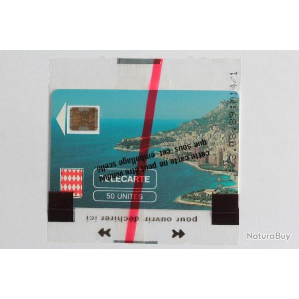 Tlcarte  puce Monaco MF1 Rocher de Monaco flche blanche NSB 1989