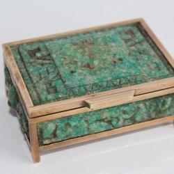 Boite à bijoux Sud Américaine Aztèque résine et laiton