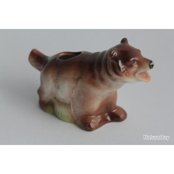 Petit pot  crme porcelaine Ours