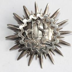 Ancienne Broche Pendentif argent Soleil Lama Pérou