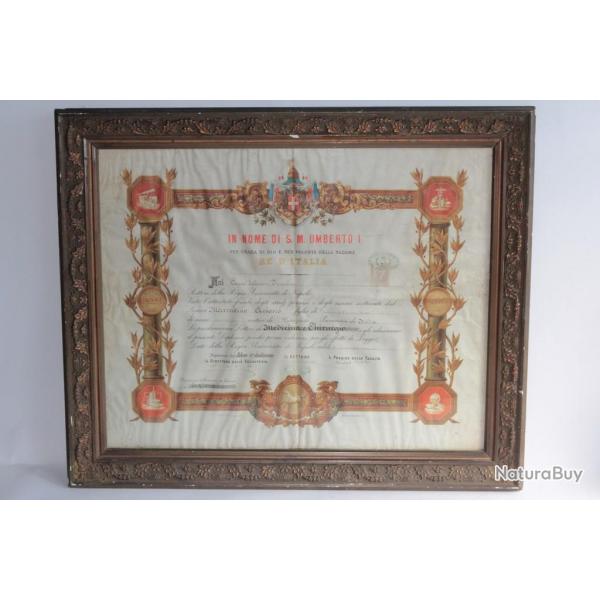 Diplme de Mdecine et Chirurgie Italie Umberto I 1888