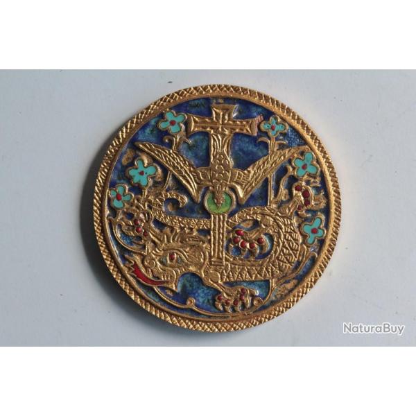 Mdaille bronze dor maille Scne biblique Dragon