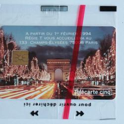 Télécarte à puce France Cinq Unités Arc de Triomphe 1994 NSB