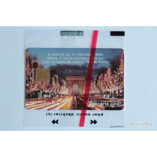 Tlcarte  puce France Cinq Units Arc de Triomphe 1994 NSB