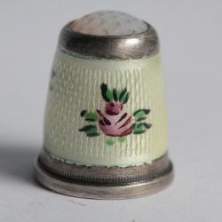 Dé à coudre argent émail guilloché