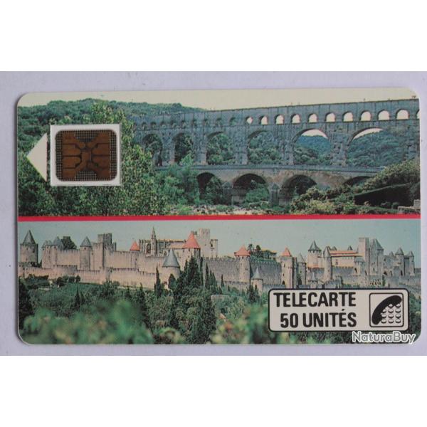 Tlcarte  puce France Interne Pont du Gard Cit de Carcassonne 1988