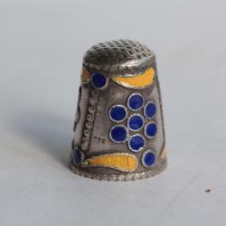 Dé à coudre argent émaillé