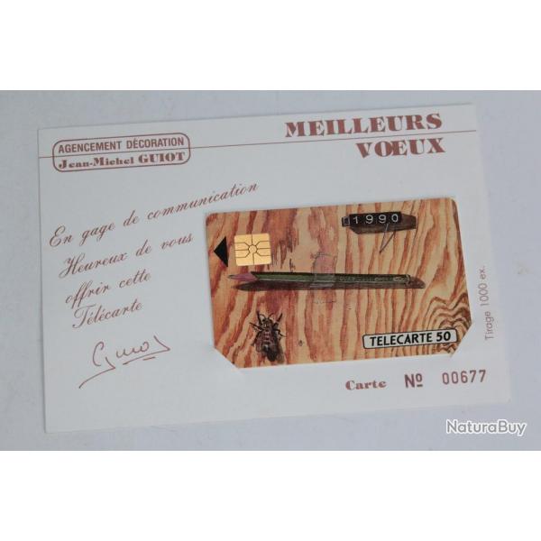 Tlcarte  puce France Prive Guiot dcoration + encart 1989
