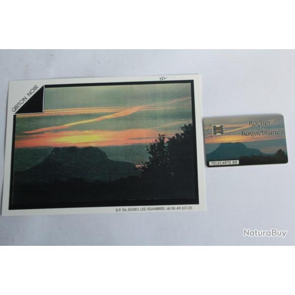 Tlcarte  puce France Prive Roquebrune Le Rocher + encart