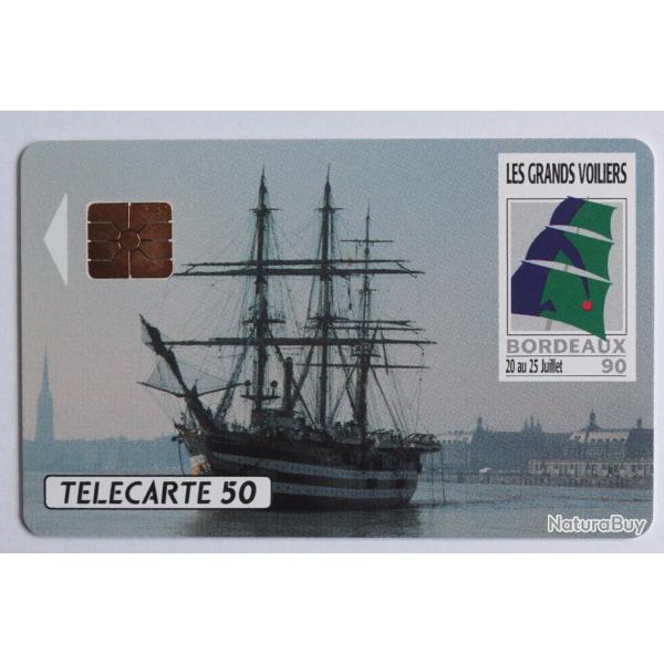 Tlcarte  puce France Prive Grands voiliers Bordeaux 1990