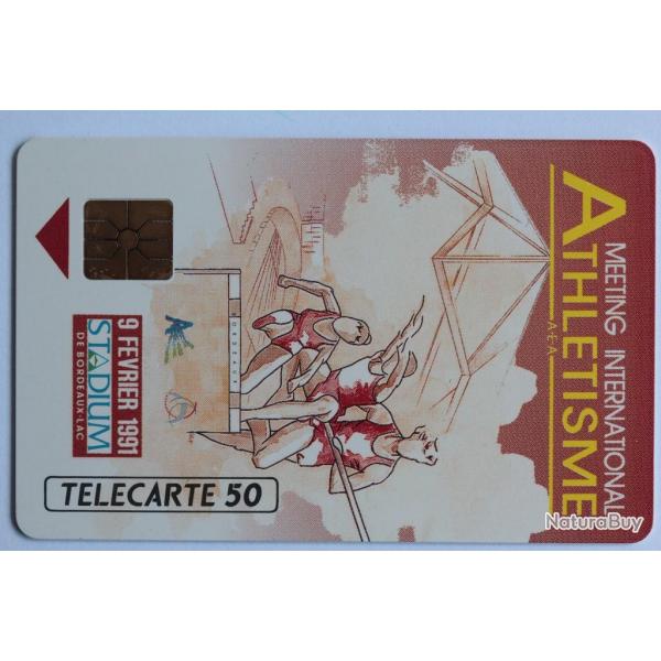 Tlcarte  puce France Prive Athltisme Meeting de Bordeaux 1991