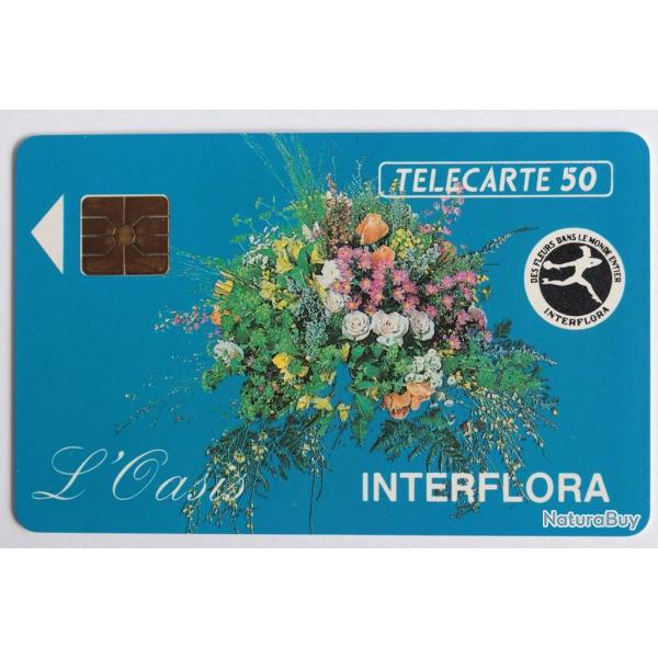 Tlcarte  puce France Prive Interflora L'Oasis 1990