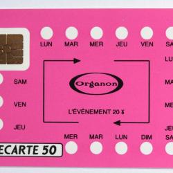 Télécarte à puce France Privée Organon 1990
