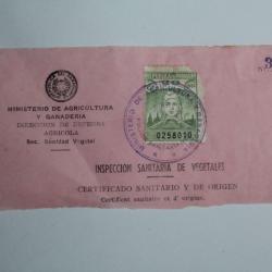 Timbre Paraguay numéroté cachet ministère de l'agriculture 1962