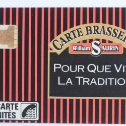 Télécarte à puce France Privée William Saurin 1 Carte Brasserie 1988
