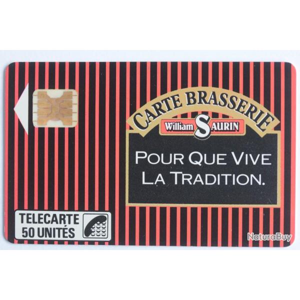 Tlcarte  puce France Prive William Saurin 1 Carte Brasserie 1988