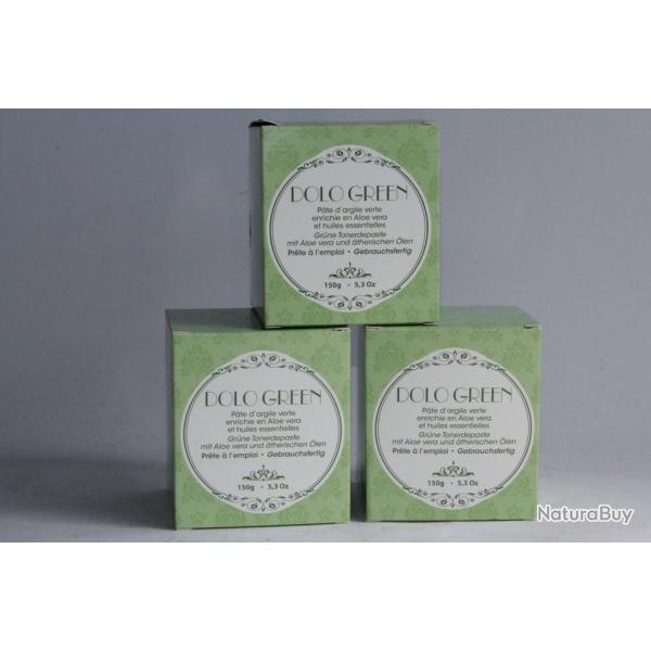 Dolo Green Pte d'argile verte Aloe vera et huiles essentielles 3 x 150g