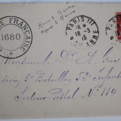 Enveloppe comédie française 1680 Paris 1915