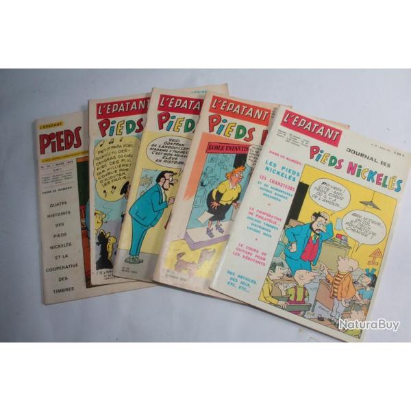 Lot 5 BD l'patant journal des pieds nickeles 3e srie 1969-72