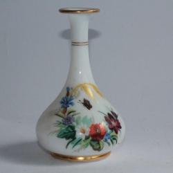 Ancien Vase flacon opaline émaillée XIXe siècle