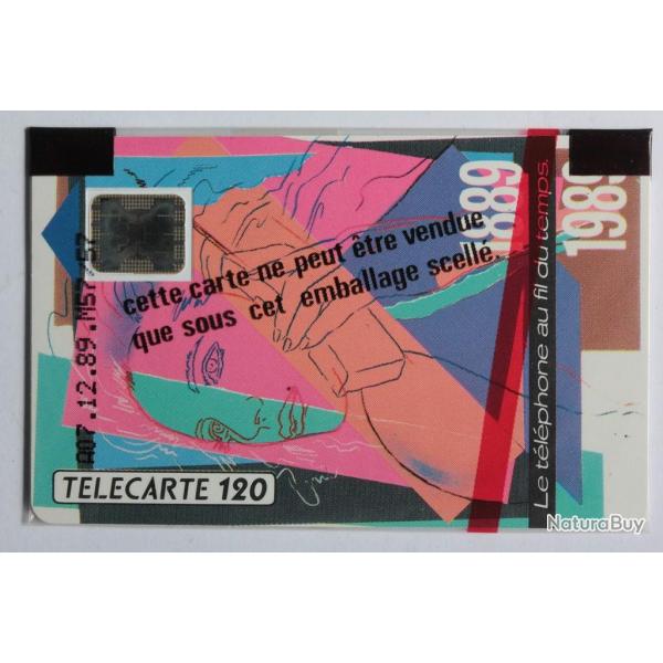 Tlcarte  puce France Tlphone au fil du temps 120U 1989 NSB
