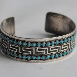Bracelet jonc argent Turquoise Bijou ethnique