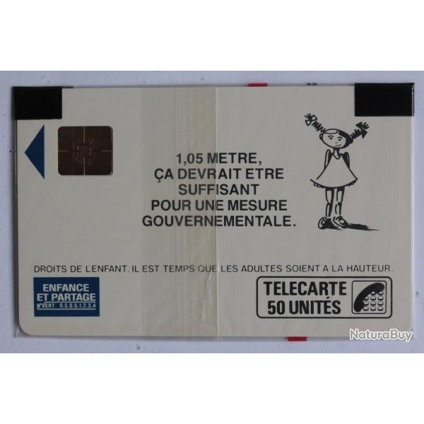 Tlcarte  puce France Enfance et partage Fille 1989 NSB
