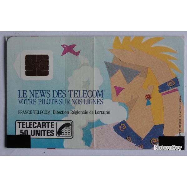 Tlcarte  puce France News Lorraine 1989 NSB