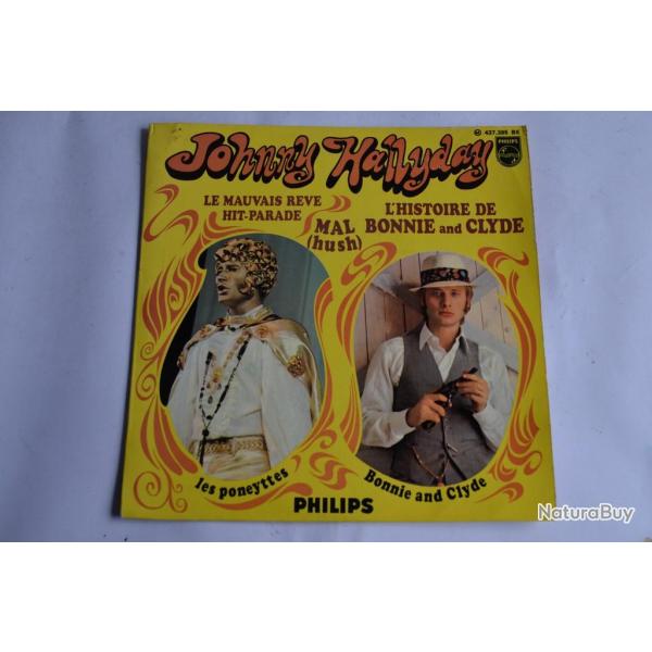 45 Tours  Johnny Hallyday ?- L'histoire De Bonnie And Clyde